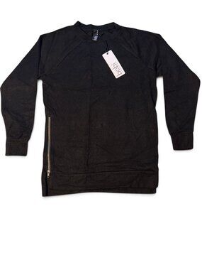 BOBI Los Angeles - Black Knit Tunic Sweater with Zippers, S, NWT